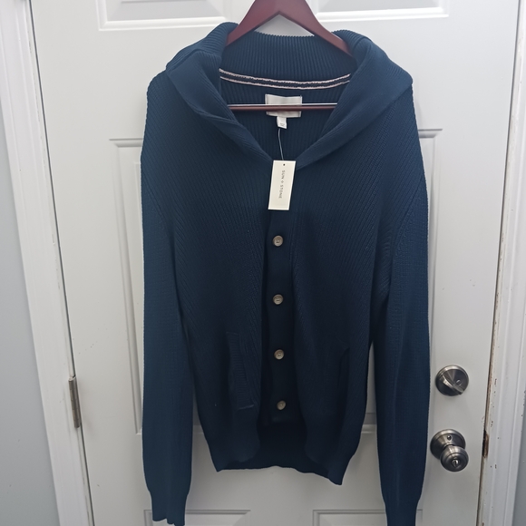 Sun + Stone Teal Cardigan Sweater - Picture 1 of 10
